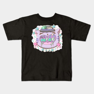 Fat cat wants it all in kawaii style Kids T-Shirt
